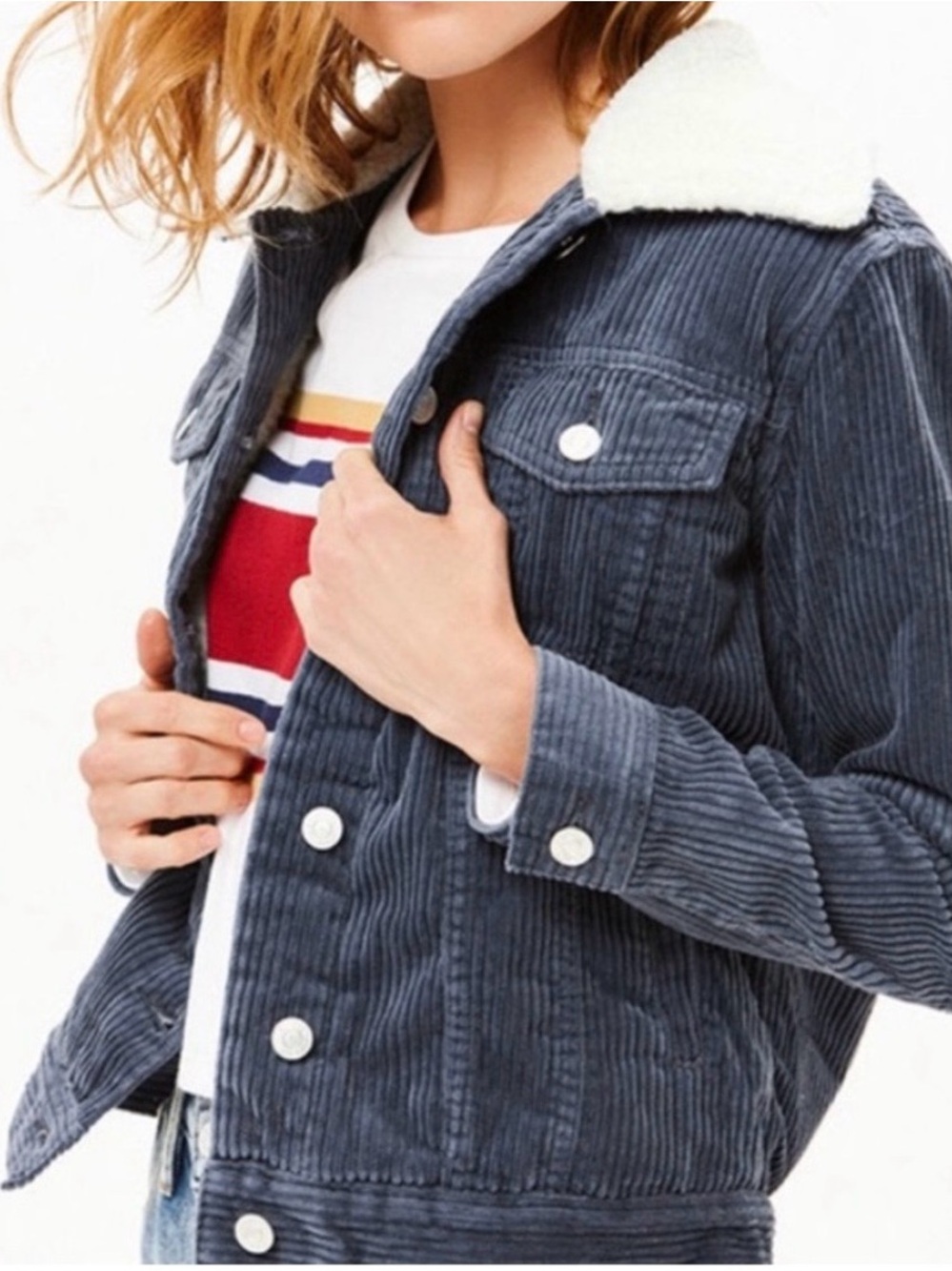 PacSun LA Corduroy Sherpa Lined Trucker Jacket